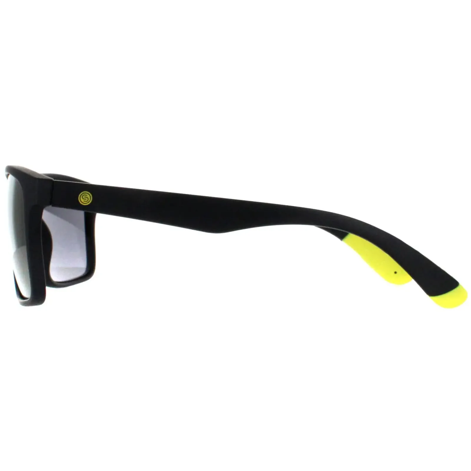 Smarty Rectangle|Rectangle^Sunglasses SA2306 A Matte Black Rubber Yellow Bronze Blue Flash