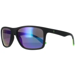 Smarty Rectangle|Rectangle^Sunglasses SA2306 C Matte Black Rubber Neon Green Bronze Grey F