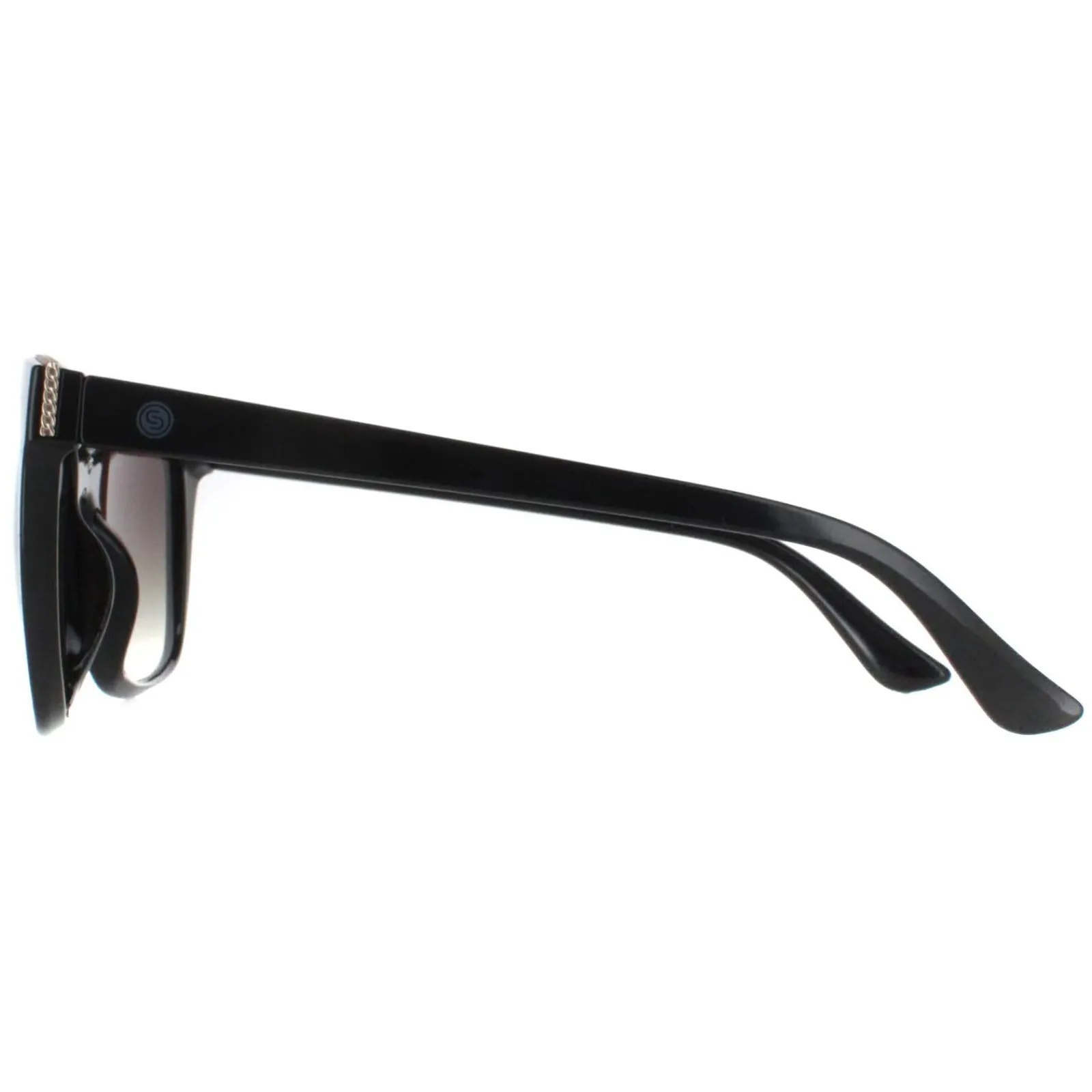 Smarty Square^Sunglasses SB2314 A Black with Silver Edging Grey