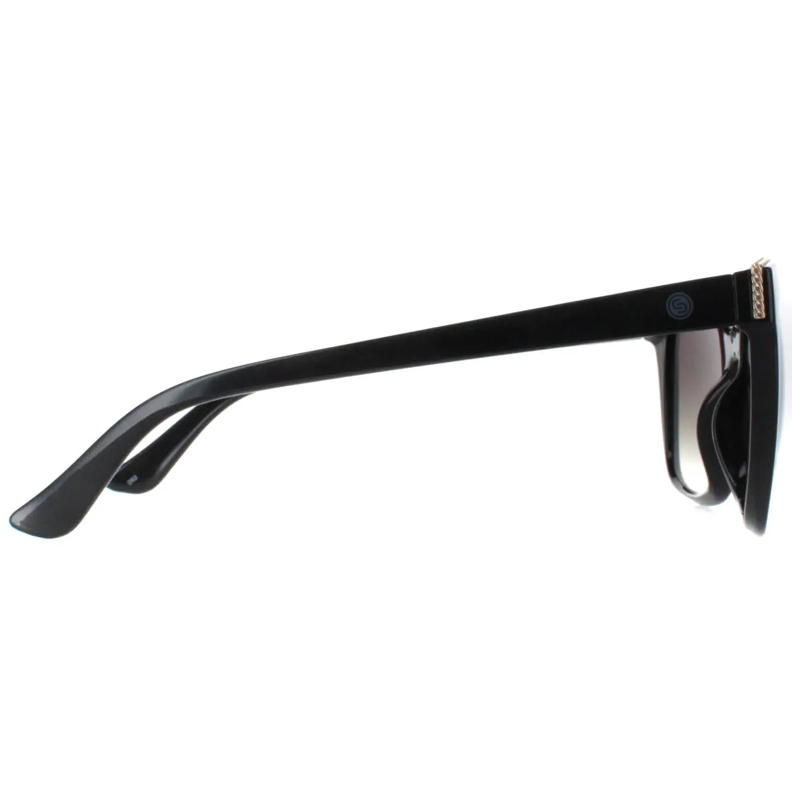 Smarty Square^Sunglasses SB2314 A Black with Silver Edging Grey