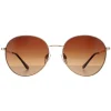 Smarty Round^Sunglasses X1116 A Gold Brown