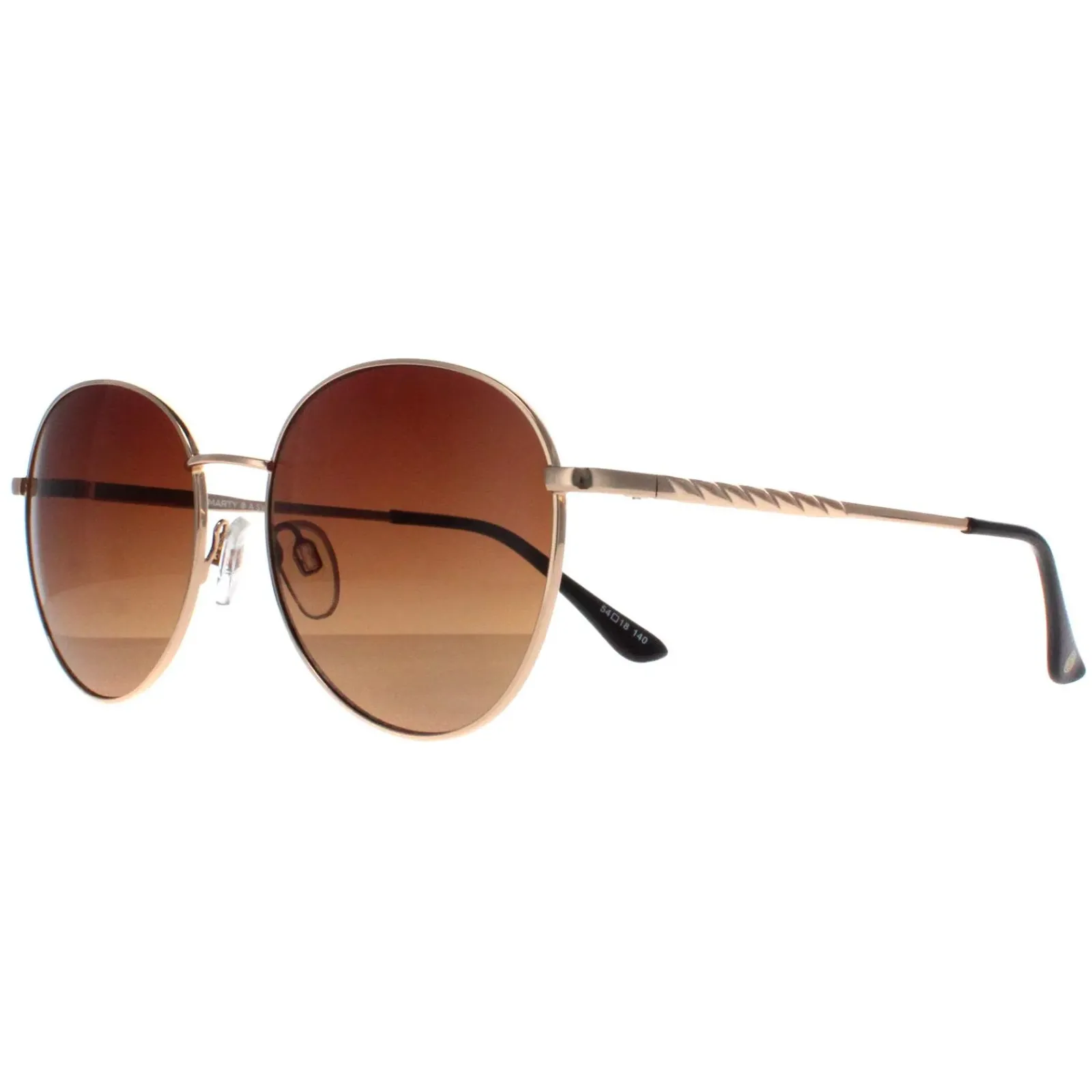 Smarty Round^Sunglasses X1116 A Gold Brown