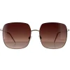 Smarty Square^Sunglasses X1111 A Gold Brown