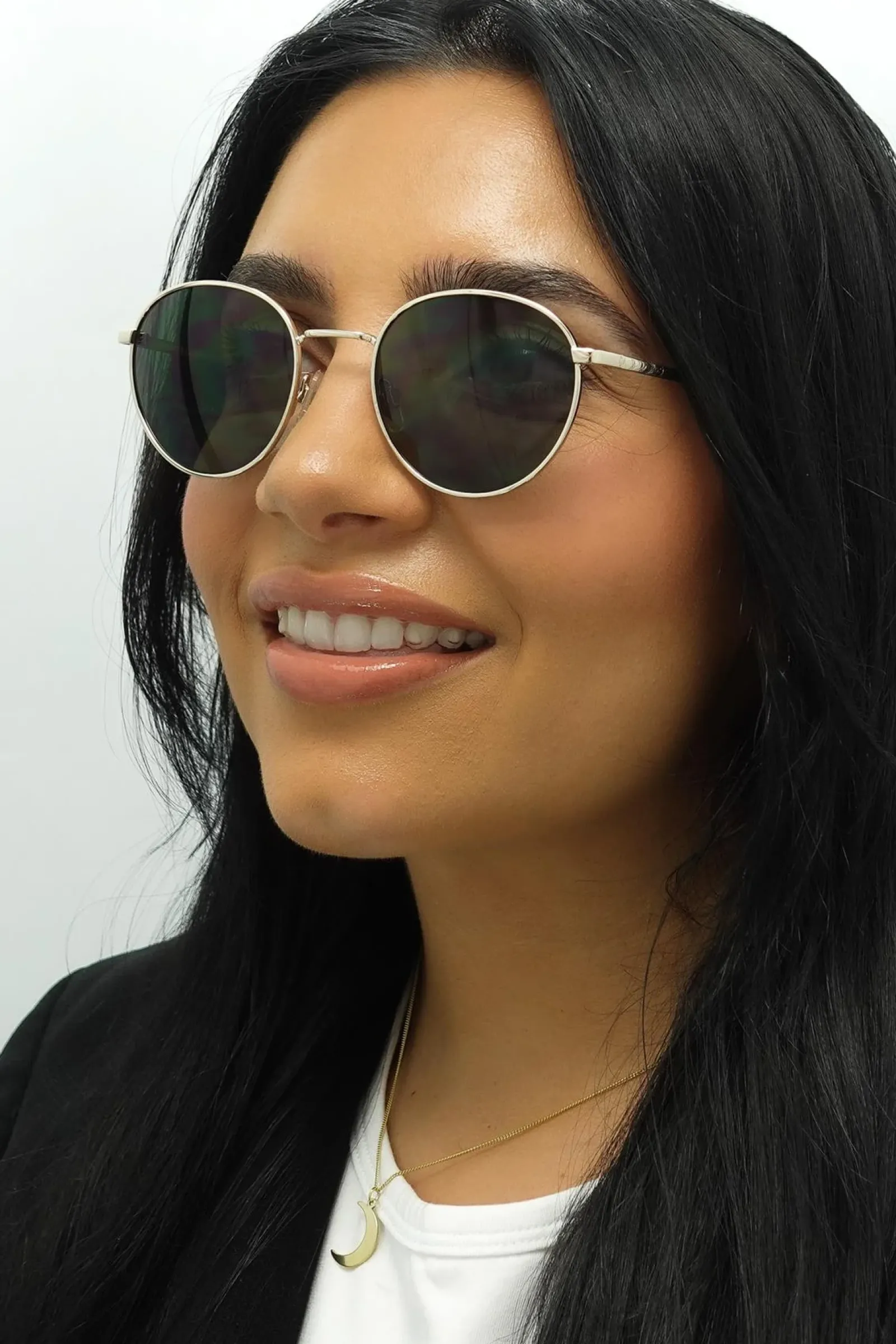 Smarty Round^Sunglasses X1120 A Gold Green