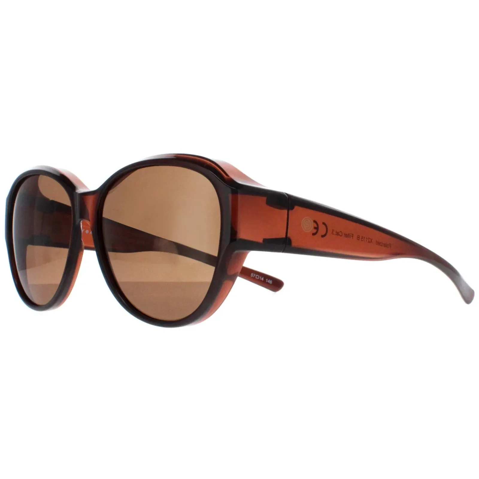 Smarty Polarised|Round^Sunglasses X2115 B Transparent Brown EF Brown