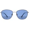 Smarty Square|Square^Sunglasses X1113 C Blue Matte Silver Blue