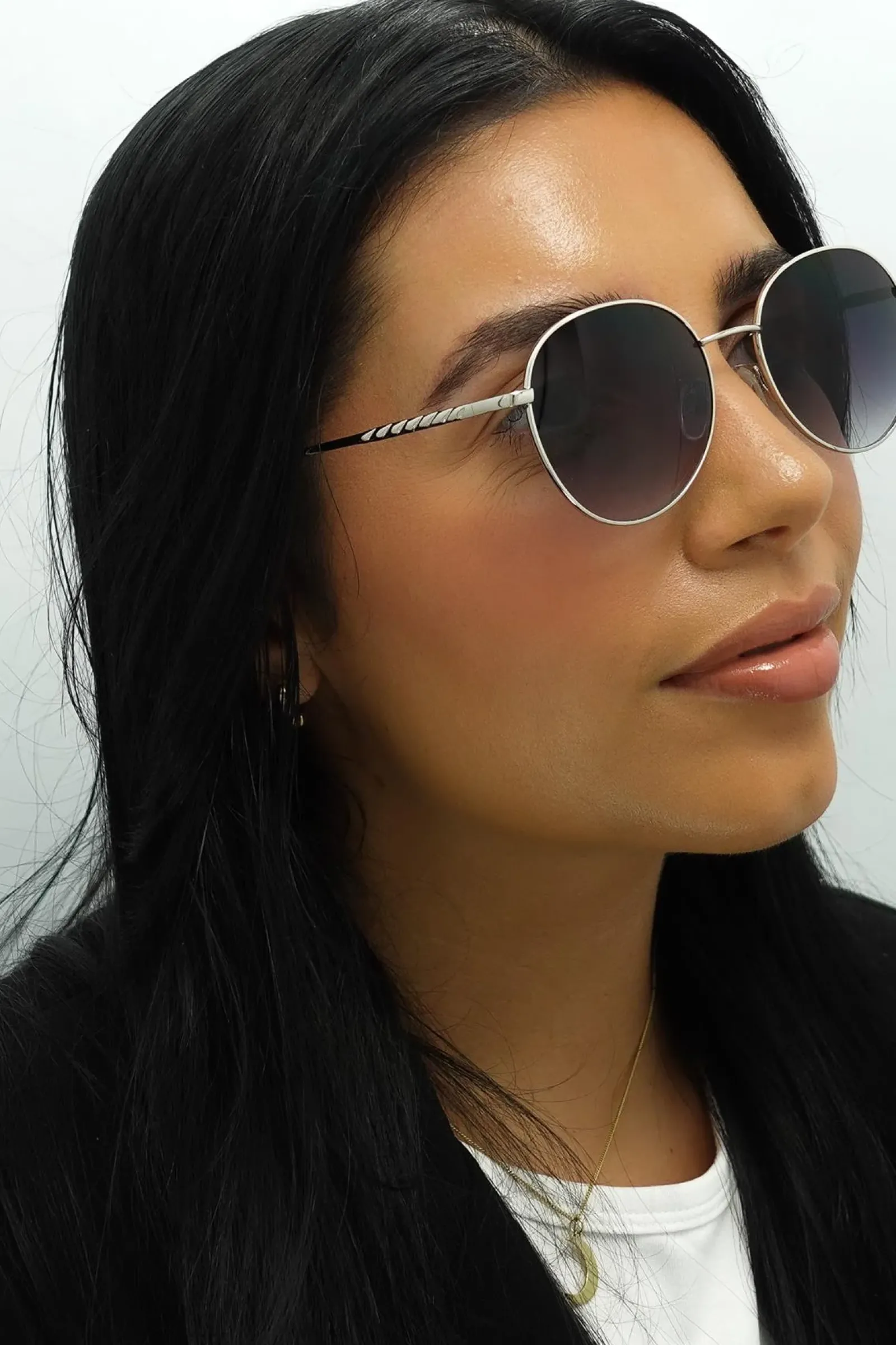 Smarty Round^Sunglasses X1116 C Silver Grey