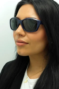 Smarty Polarised|Rectangle^Sunglasses X2033 F Navy Dark Green