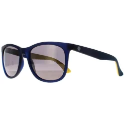 Smarty Rectangle^Sunglasses X2916 G Frosty Matte Black Blue Rubber Yellow Grey