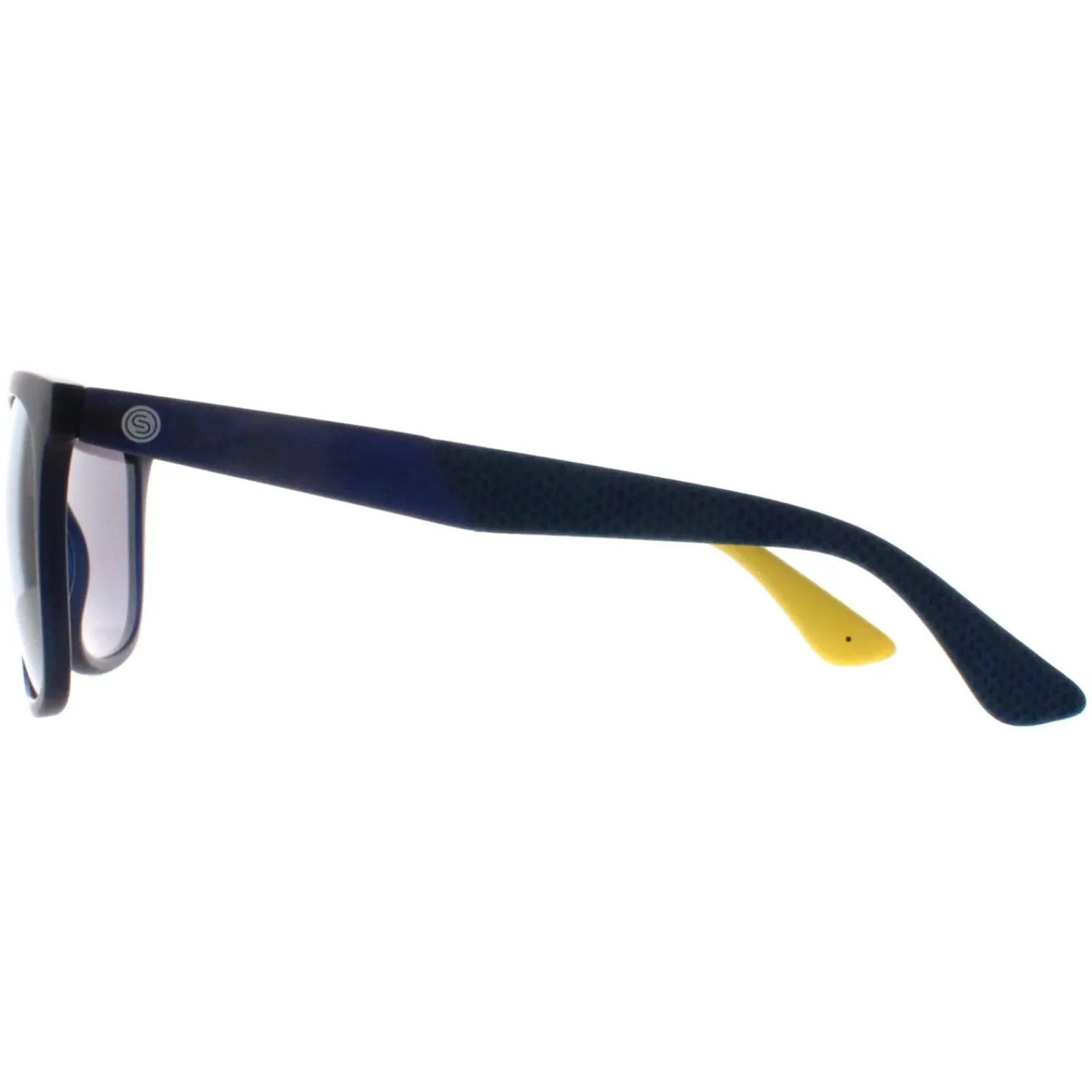 Smarty Rectangle^Sunglasses X2916 G Frosty Matte Black Blue Rubber Yellow Grey