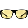 Smarty Rectangle^Sunglasses Y2055 E Black EF Night-Driving Yellow