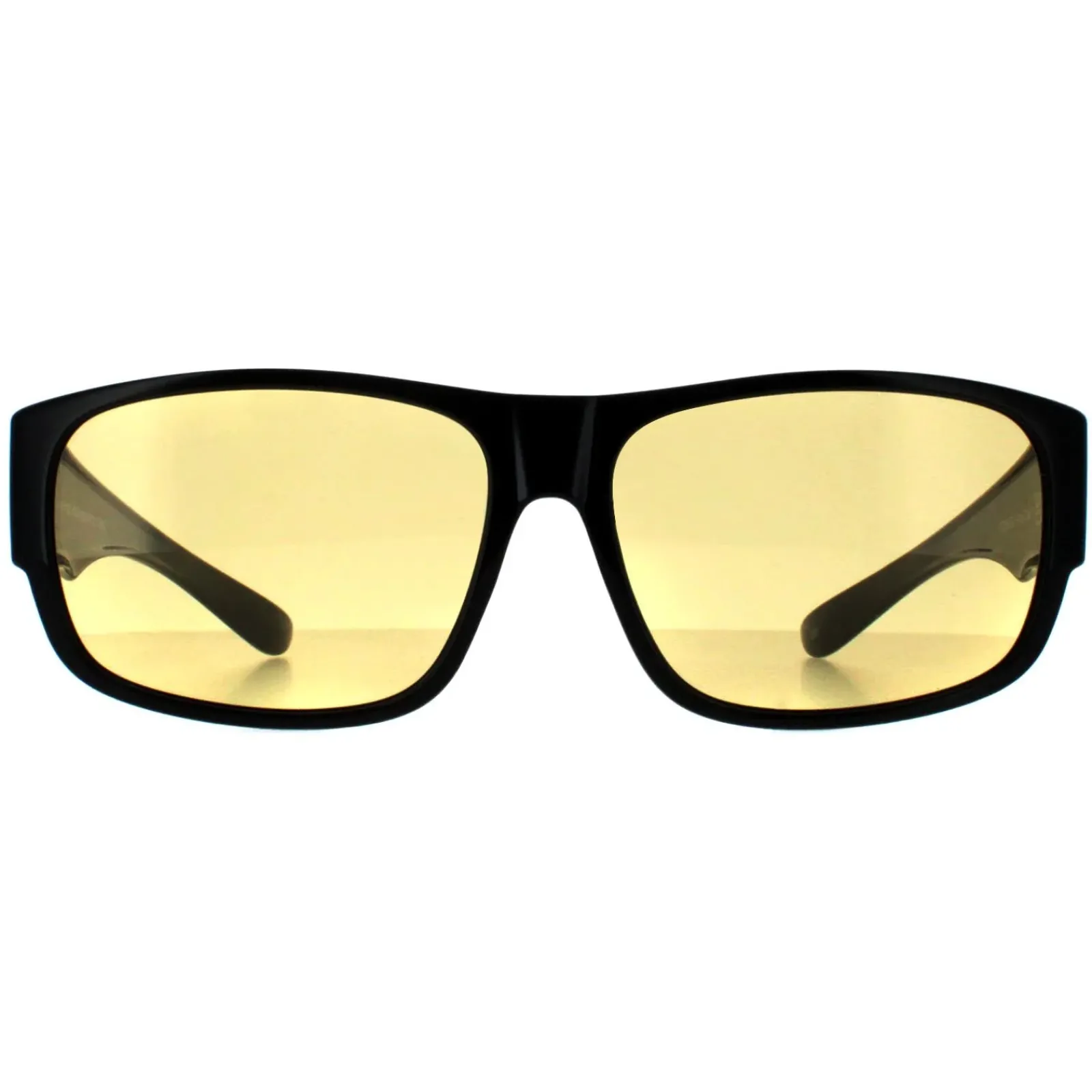Smarty Rectangle^Sunglasses Y2055 E Black EF Night-Driving Yellow