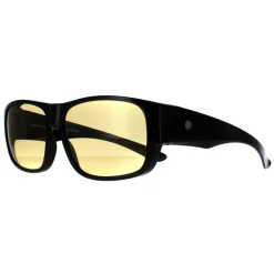 Smarty Rectangle^Sunglasses Y2055 E Black EF Night-Driving Yellow