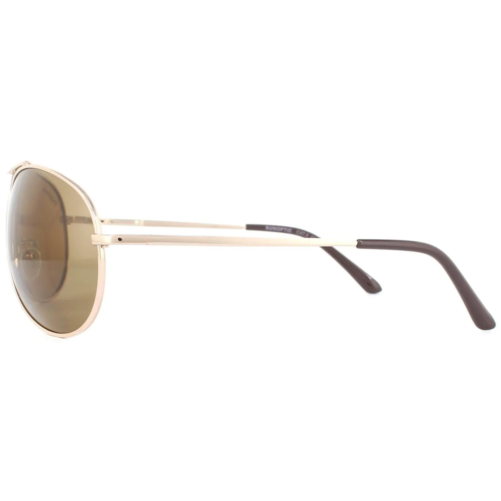 SunOptic Polarised|Oval^Sunglasses SP100 C Gold Flex Brown Polarized