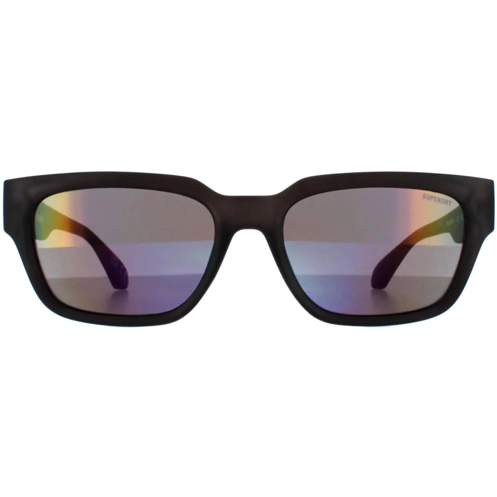 Superdry Rectangle^Sunglasses 5004 108 Black Purple Flash Mirror