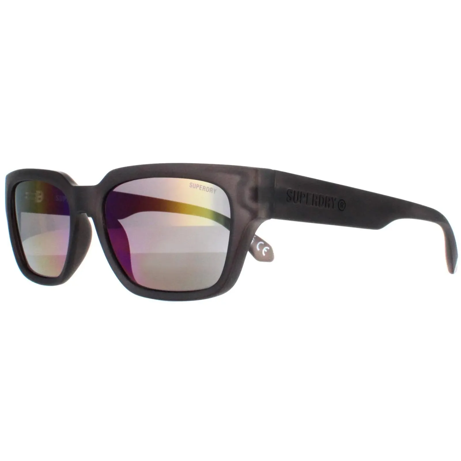 Superdry Rectangle^Sunglasses 5004 108 Black Purple Flash Mirror