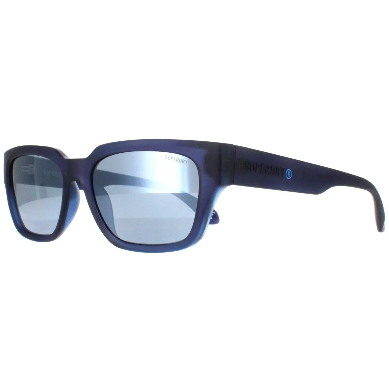 Superdry Rectangle^Sunglasses 5004 106 Matte Navy Silver Mirror