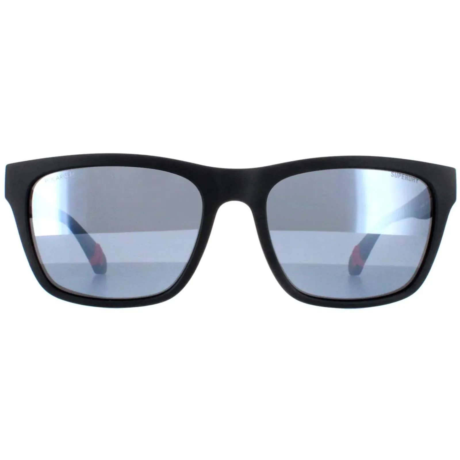 Superdry Polarised|Rectangle^Sunglasses 5009 104P Black Silver Mirror Polarized