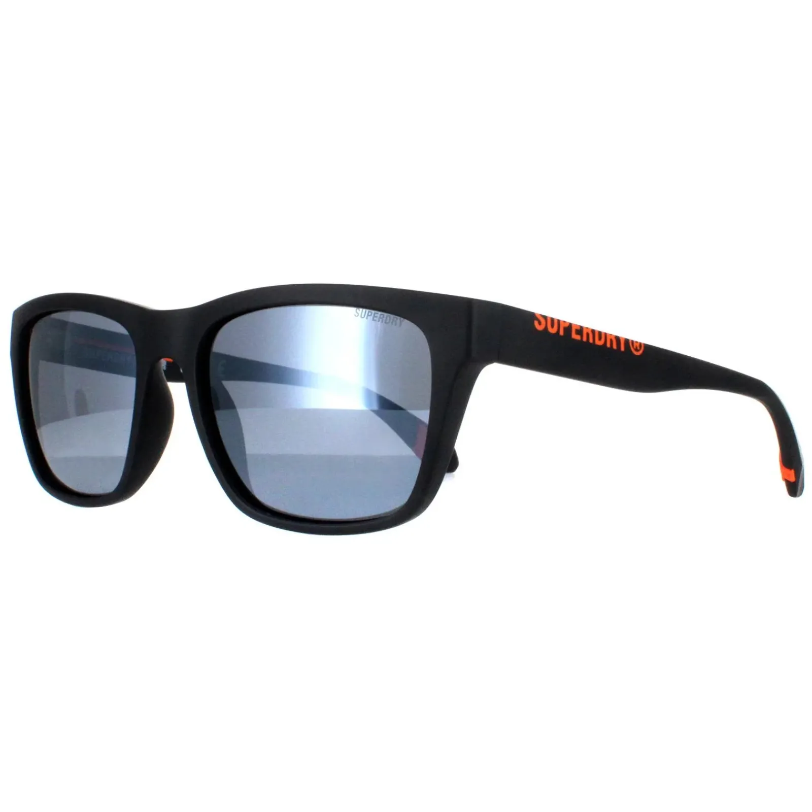 Superdry Polarised|Rectangle^Sunglasses 5009 104P Black Silver Mirror Polarized