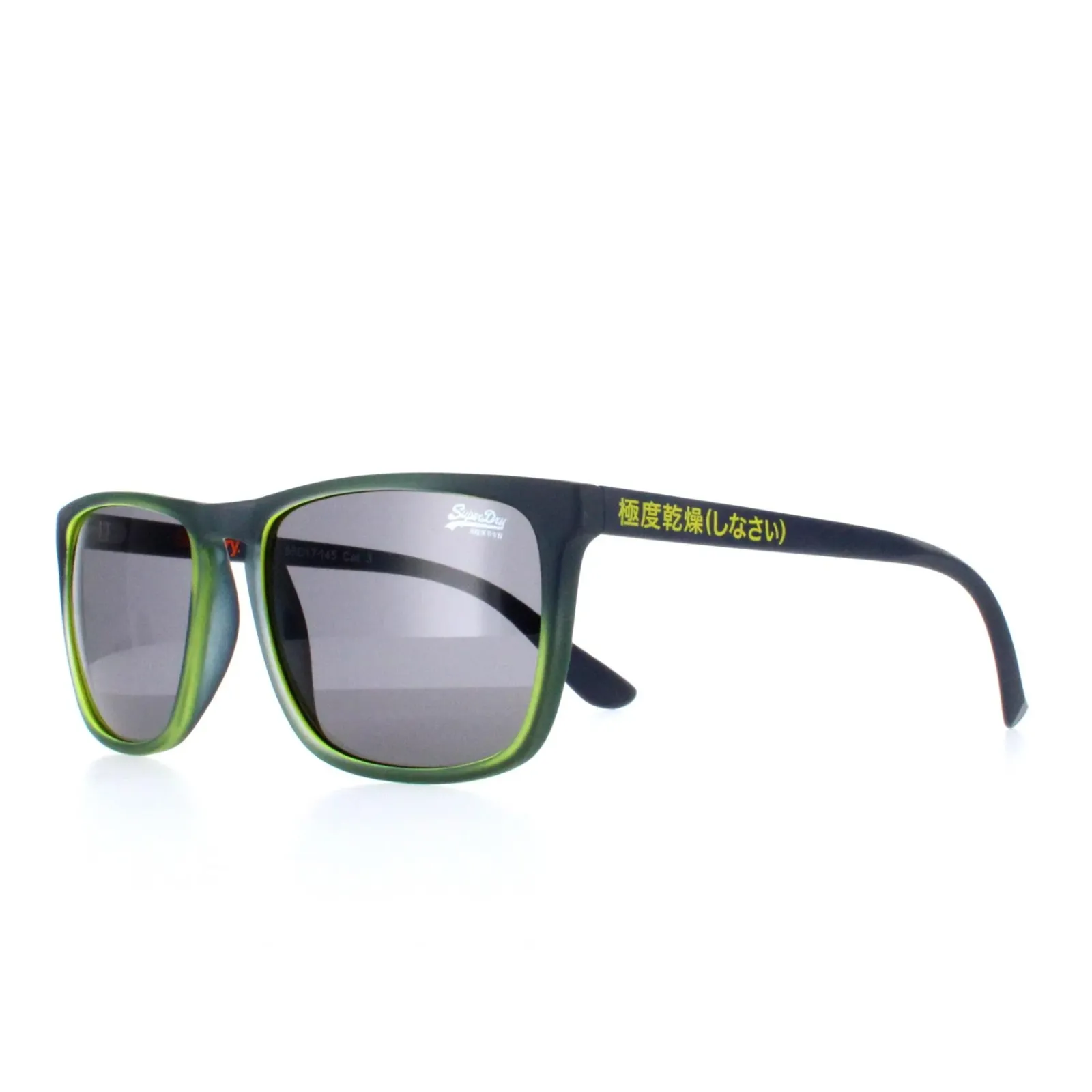 Superdry Rectangle^Sunglasses Stockhom 106 Matte Navy and Lime Dark Grey
