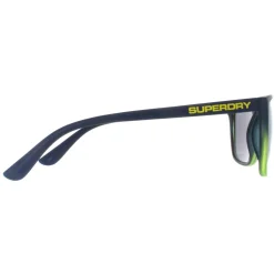 Superdry Rectangle^Sunglasses Stockhom 106 Matte Navy and Lime Dark Grey