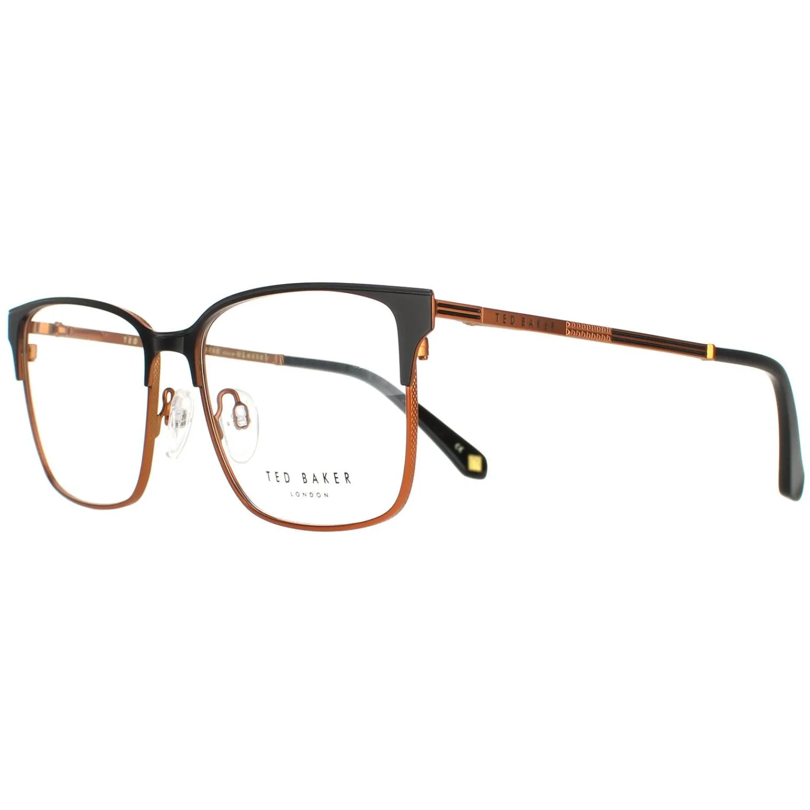 Ted Baker Ted Baker|Square^Glasses Frames TB4294 Powell 003 Black and Copper Men Women