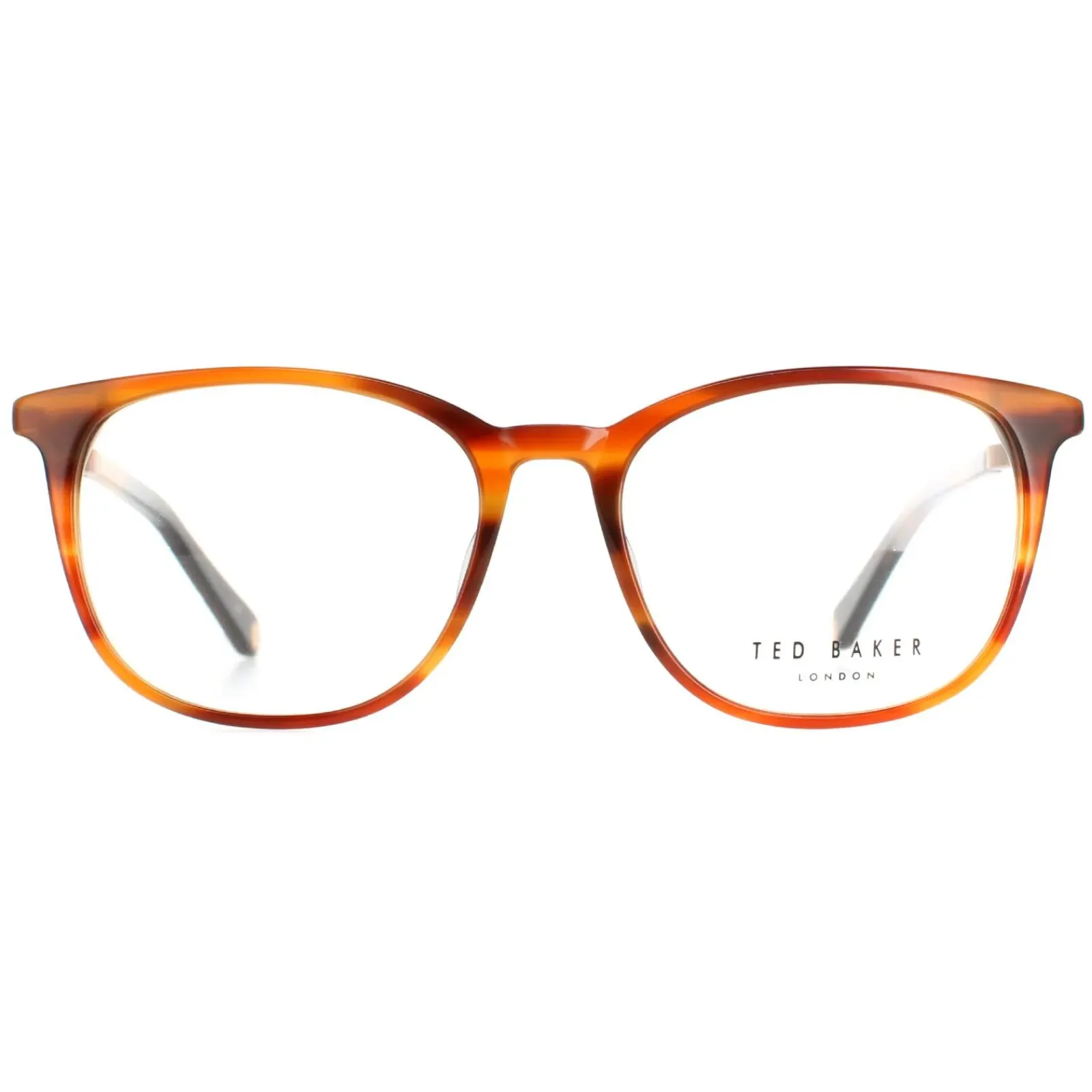 Ted Baker Round^Glasses Frames TB8219 Archer 351 Cognac Horn Men