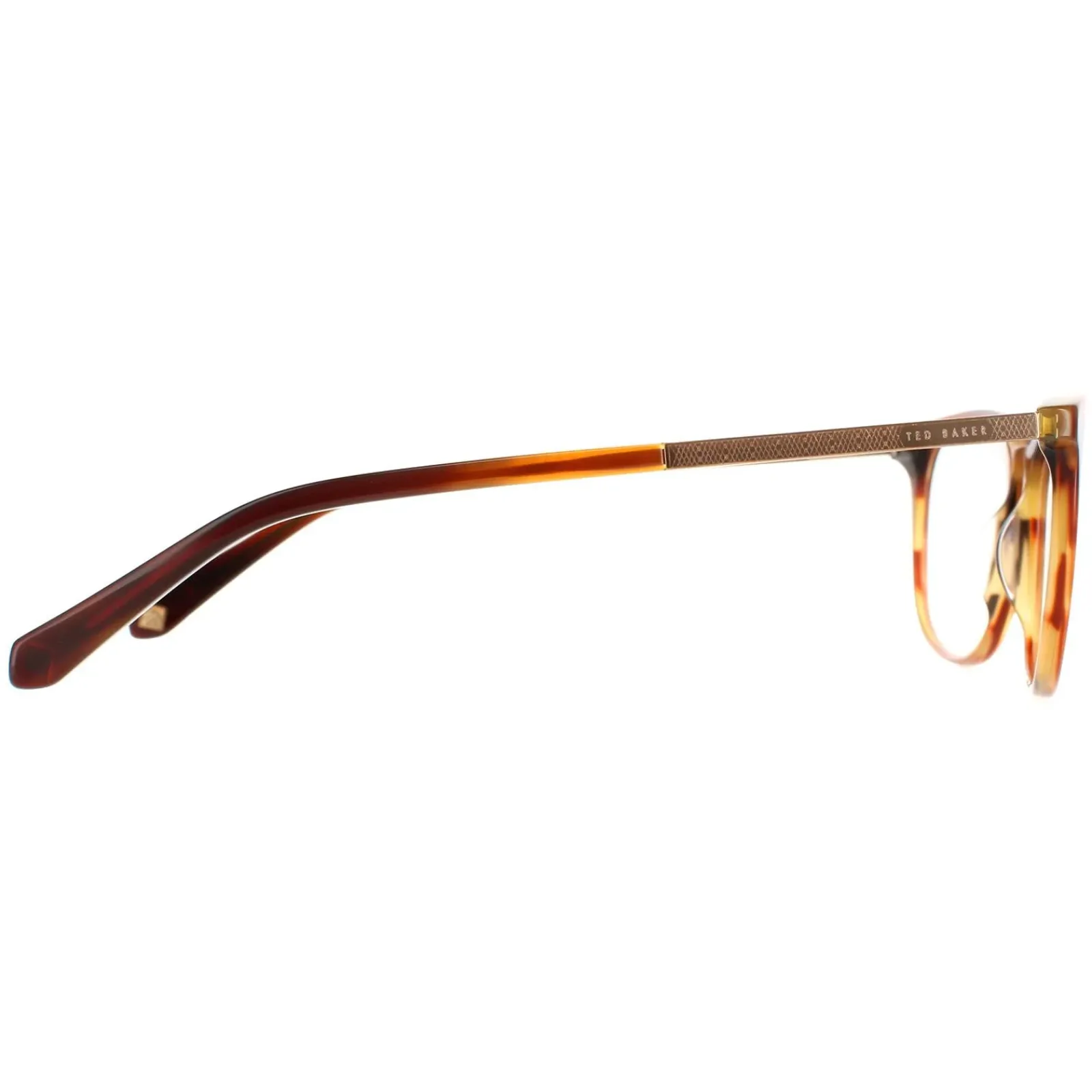 Ted Baker Round^Glasses Frames TB8219 Archer 351 Cognac Horn Men