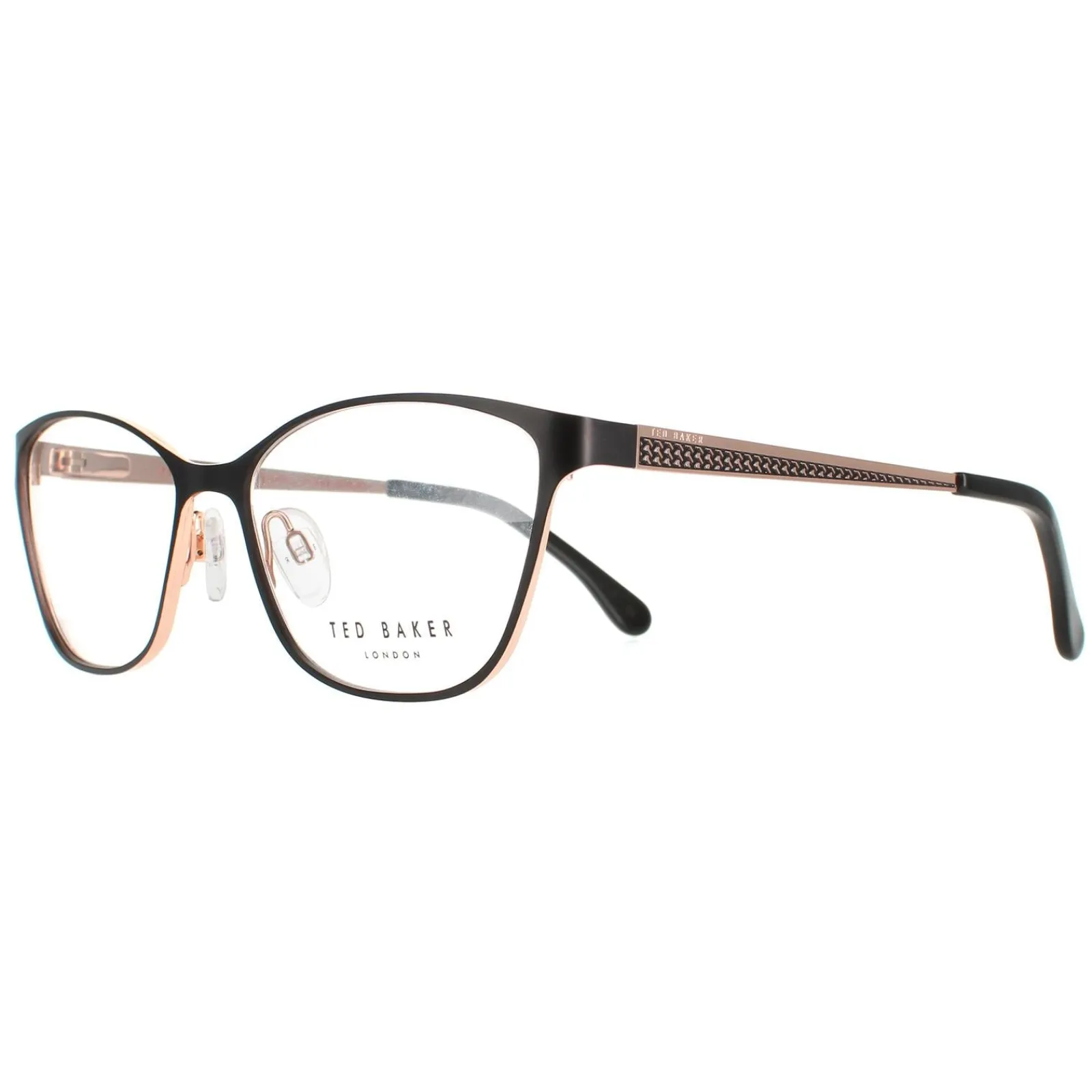 Ted Baker Ted Baker^Glasses Frames TB2227 Maddox 004 Black and Rose Gold Women