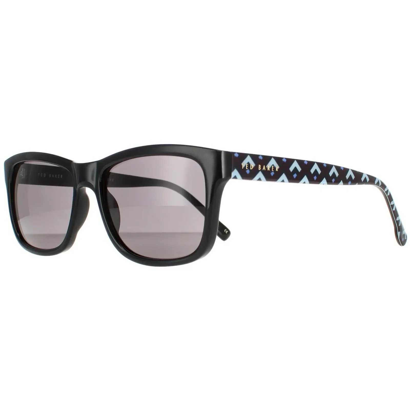 Ted Baker Rectangle^Sunglasses TB1455 Dane 011 Polished Black Patterned Grey