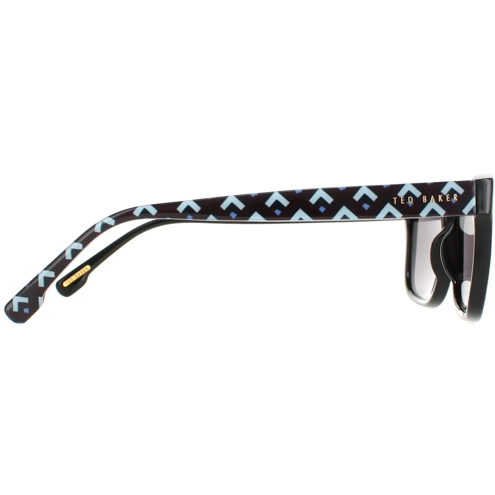 Ted Baker Rectangle^Sunglasses TB1455 Dane 011 Polished Black Patterned Grey