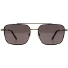 Ted Baker Rectangle^Sunglasses TB1720 Elijah 001 Matte Black Gold Grey