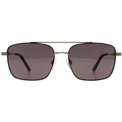Ted Baker Rectangle^Sunglasses TB1720 Elijah 001 Matte Black Gold Grey