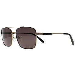 Ted Baker Rectangle^Sunglasses TB1720 Elijah 001 Matte Black Gold Grey