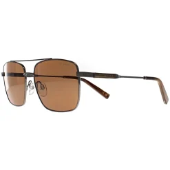 Ted Baker Rectangle^Sunglasses TB1720 Elijah 910 Shiny Light Gunmetal Brown