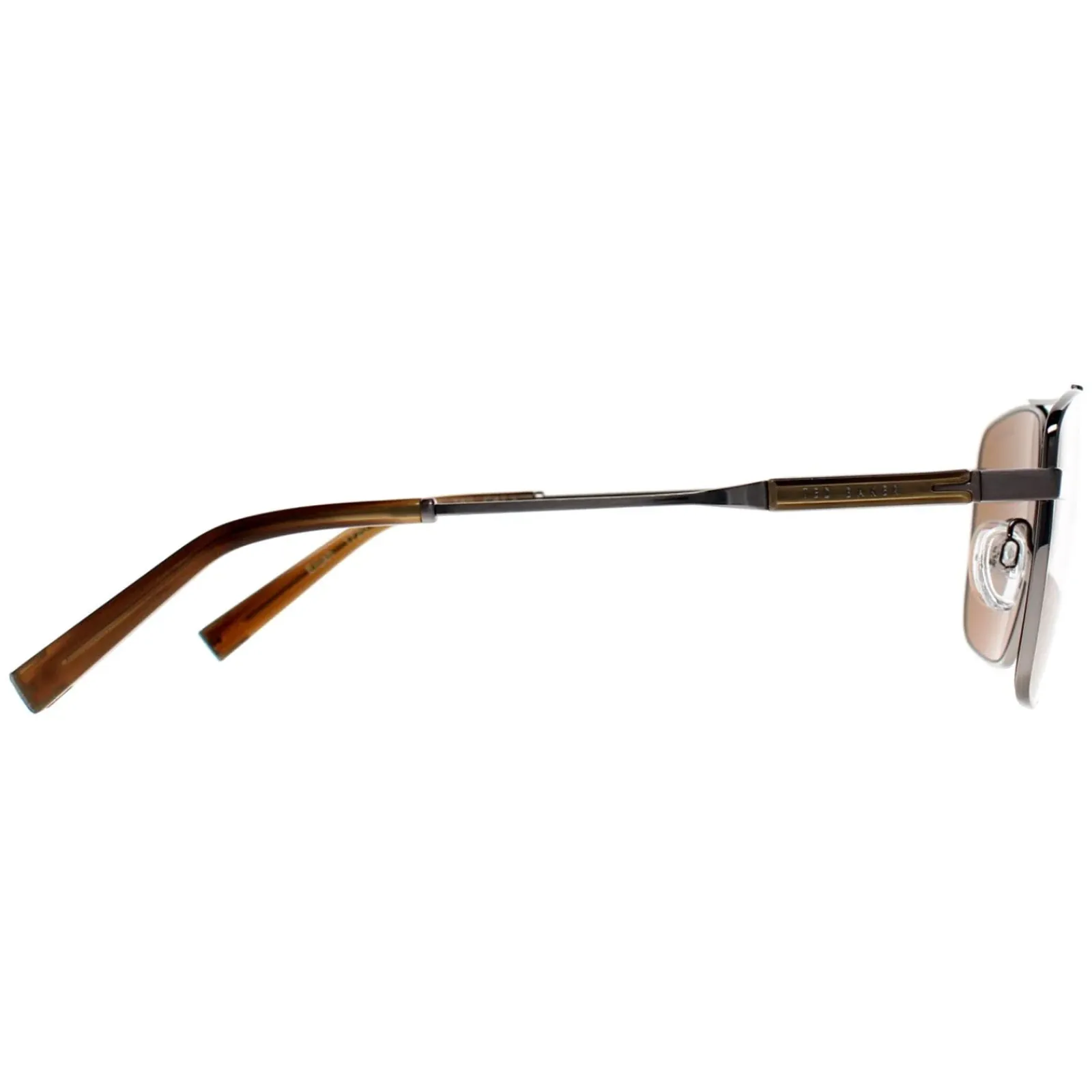 Ted Baker Rectangle^Sunglasses TB1720 Elijah 910 Shiny Light Gunmetal Brown