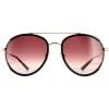 Ted Baker Aviator|Ted Baker^Sunglasses TB1638 Gaia 001 Black Gold Brown Gradient