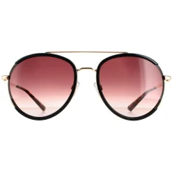 Ted Baker Aviator|Ted Baker^Sunglasses TB1638 Gaia 001 Black Gold Brown Gradient