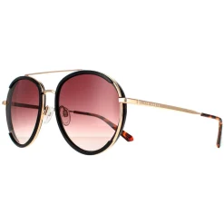 Ted Baker Aviator|Ted Baker^Sunglasses TB1638 Gaia 001 Black Gold Brown Gradient