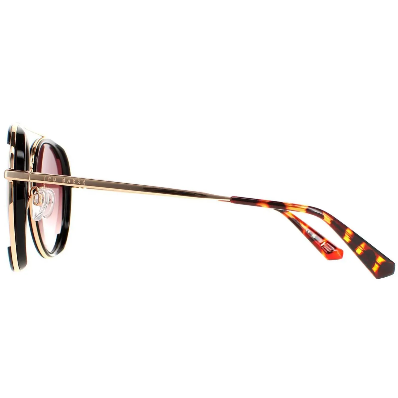 Ted Baker Aviator|Ted Baker^Sunglasses TB1638 Gaia 001 Black Gold Brown Gradient