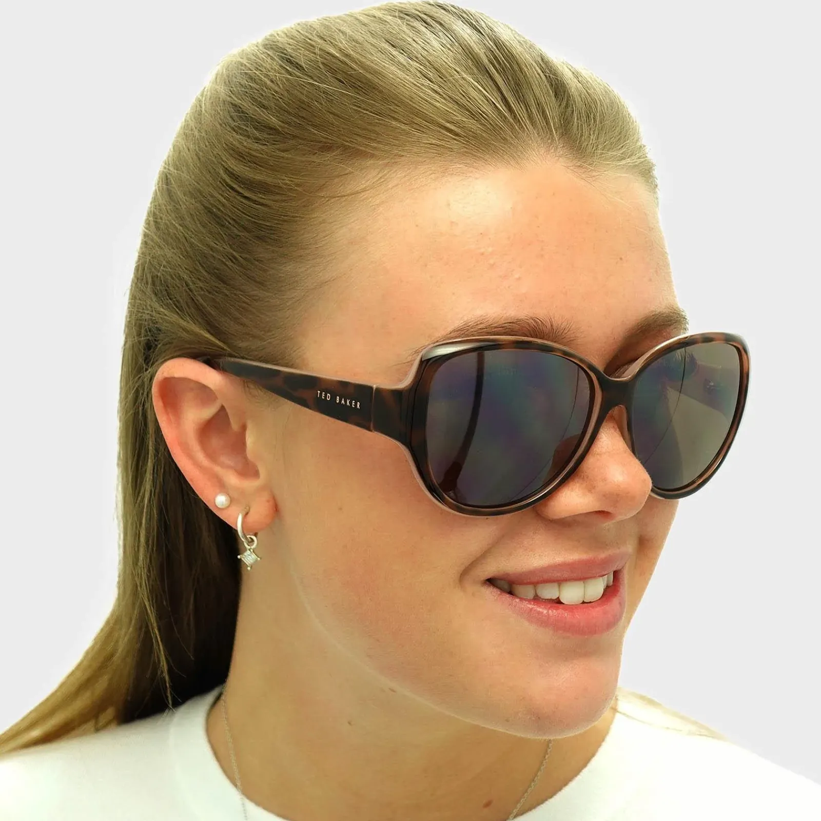 Ted Baker Oval|Ted Baker^Sunglasses TB1394 Shay 132 Havana Brown Flower Print Brown