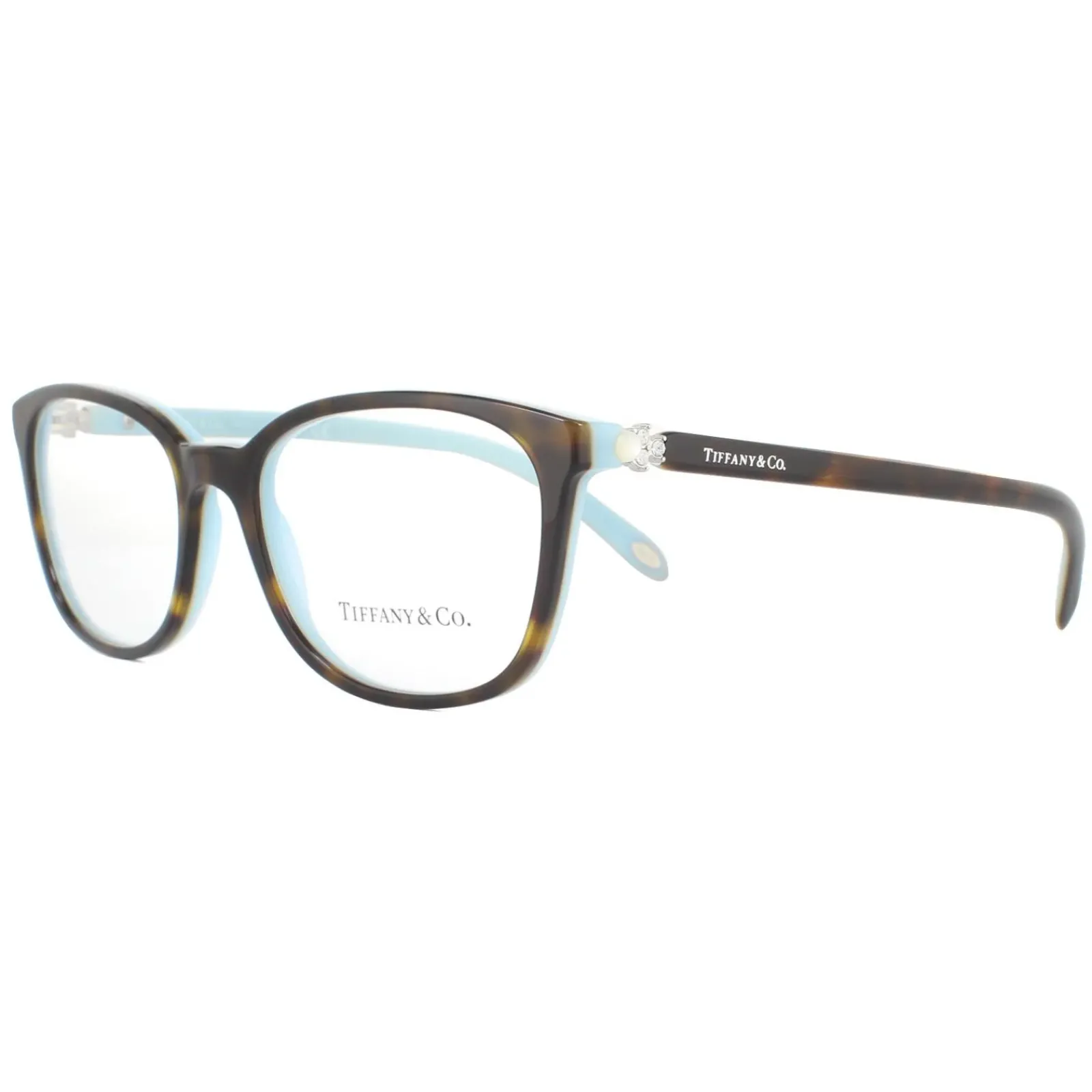 Tiffany Square|Tiffany^Glasses Frames TF2109HB 8134 Havana on Blue Women