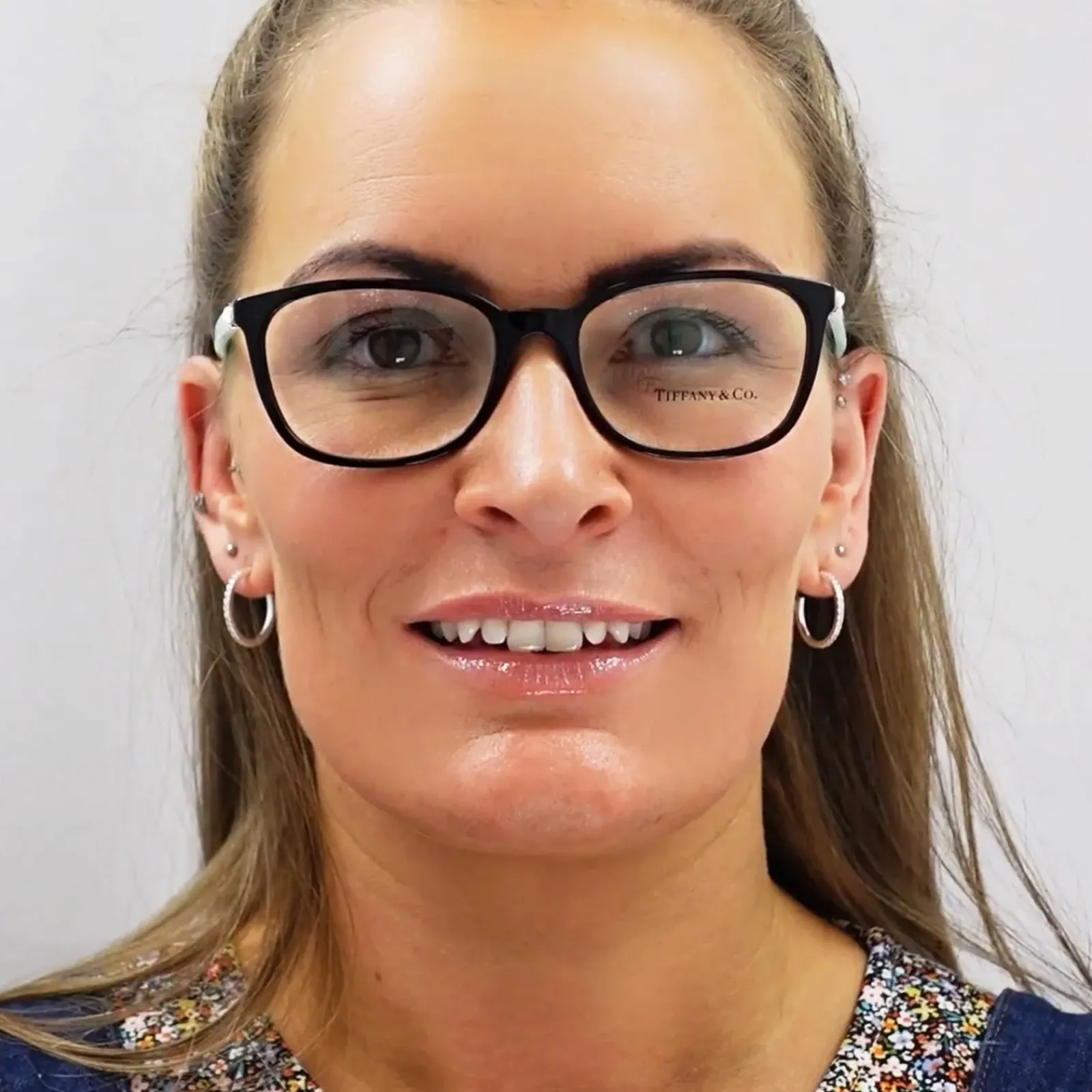 Tiffany Square|Tiffany^Glasses Frames TF2109HB 8134 Havana on Blue Women