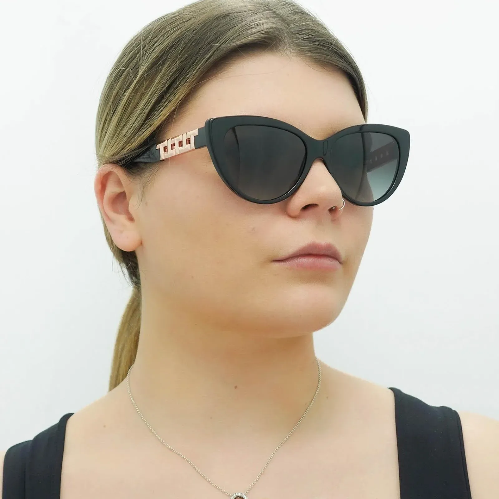 Tiffany Cat-Eye^Sunglasses TF4196 80013C Black Grey Gradient