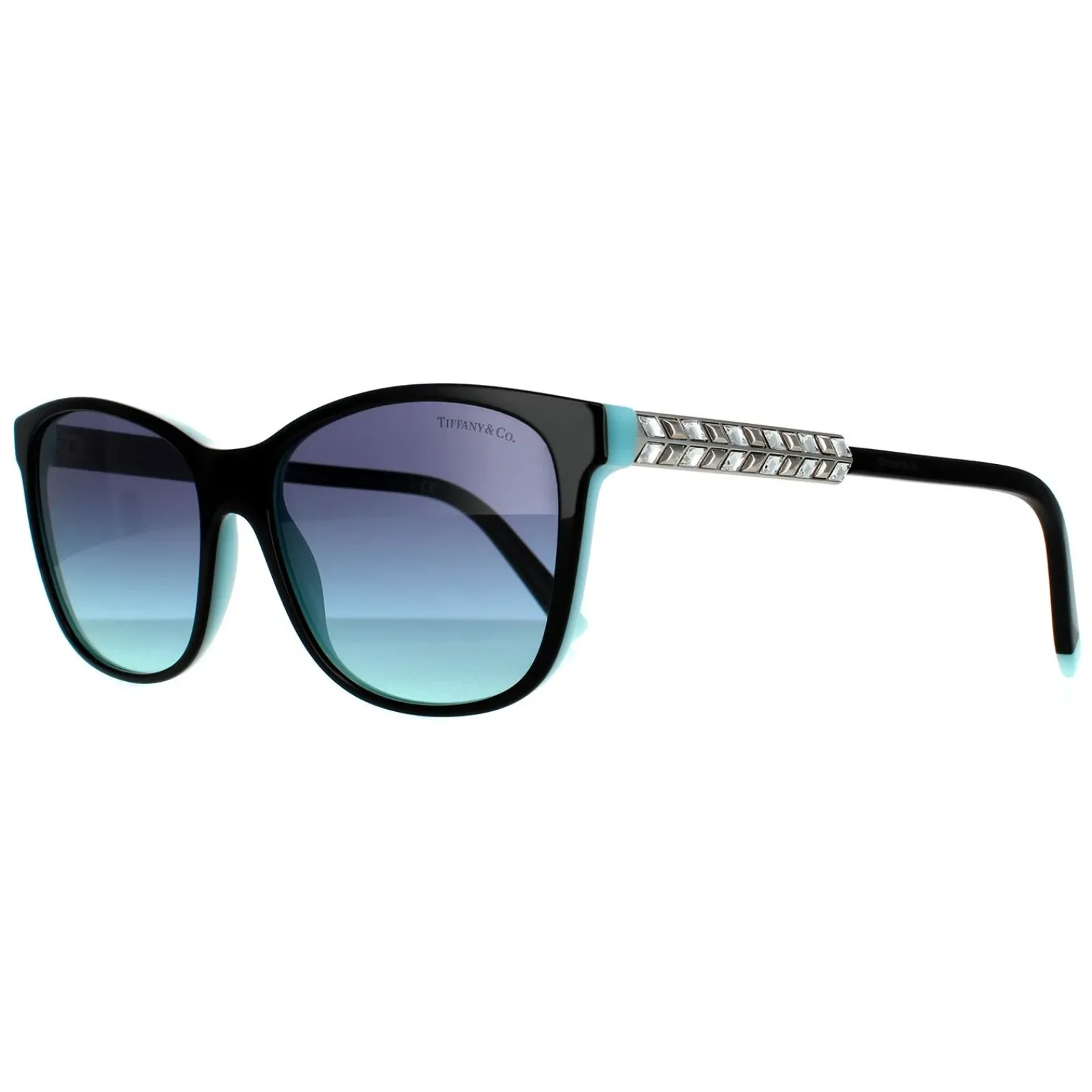 Tiffany Rectangle^Sunglasses TF4174B 80559S Black On Blue Blue Gradient