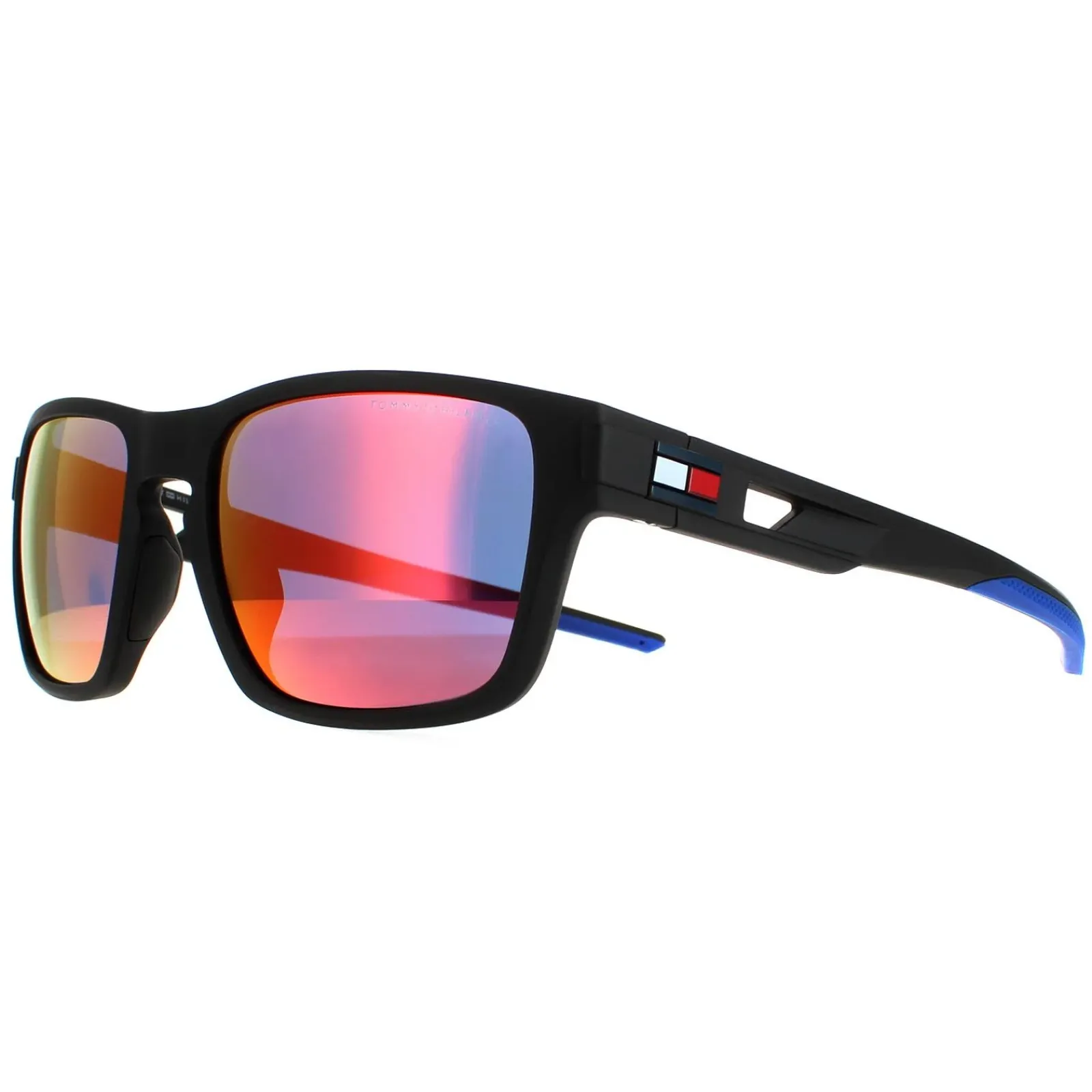 Tommy Hilfiger Rectangle^Sunglasses TH 1952/S 0VK MI Matt Black Blue Orange Mirr