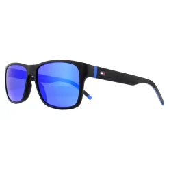 Tommy Hilfiger Rectangle^Sunglasses TH 1718/S 0VK Z0 Matte Black Blue Blue Mirro