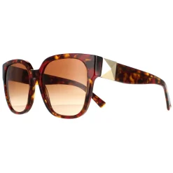 Valentino Square^Sunglasses VA4111 519413 Red Havana Brown Gradient