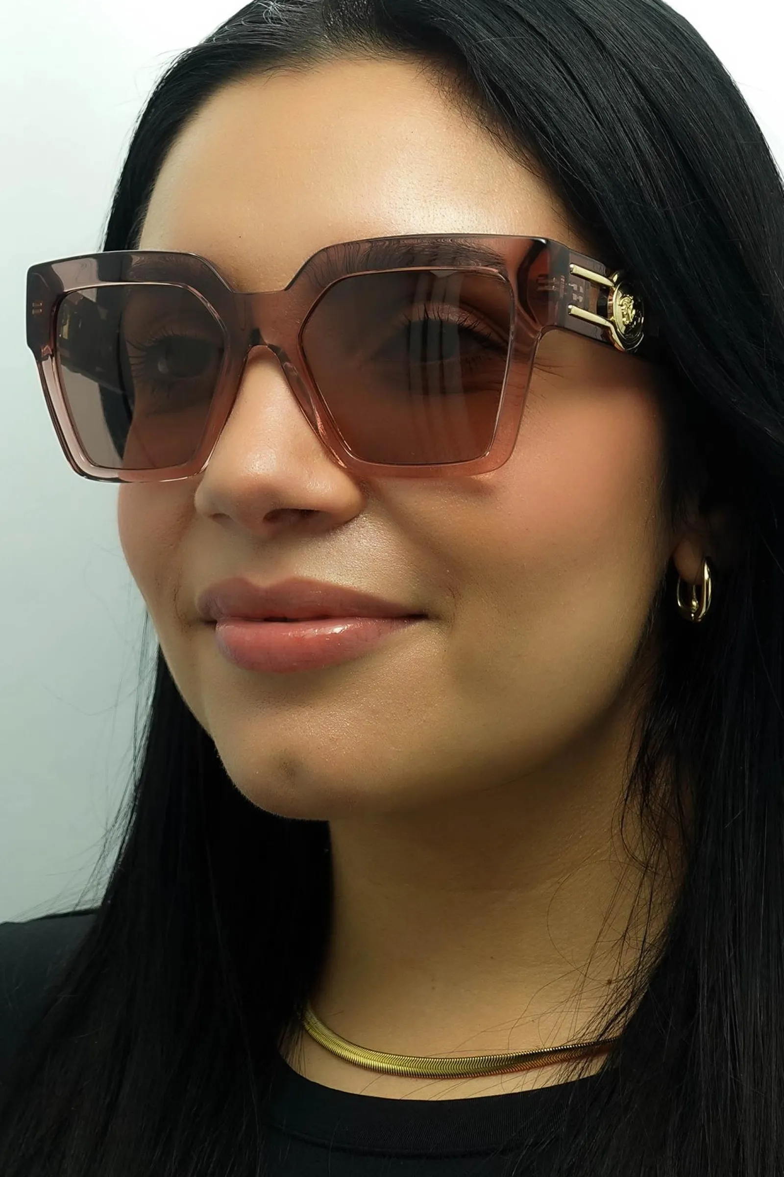 Versace Square|Versace^Sunglasses VE4458 543573 Brown Transparent Light Brown