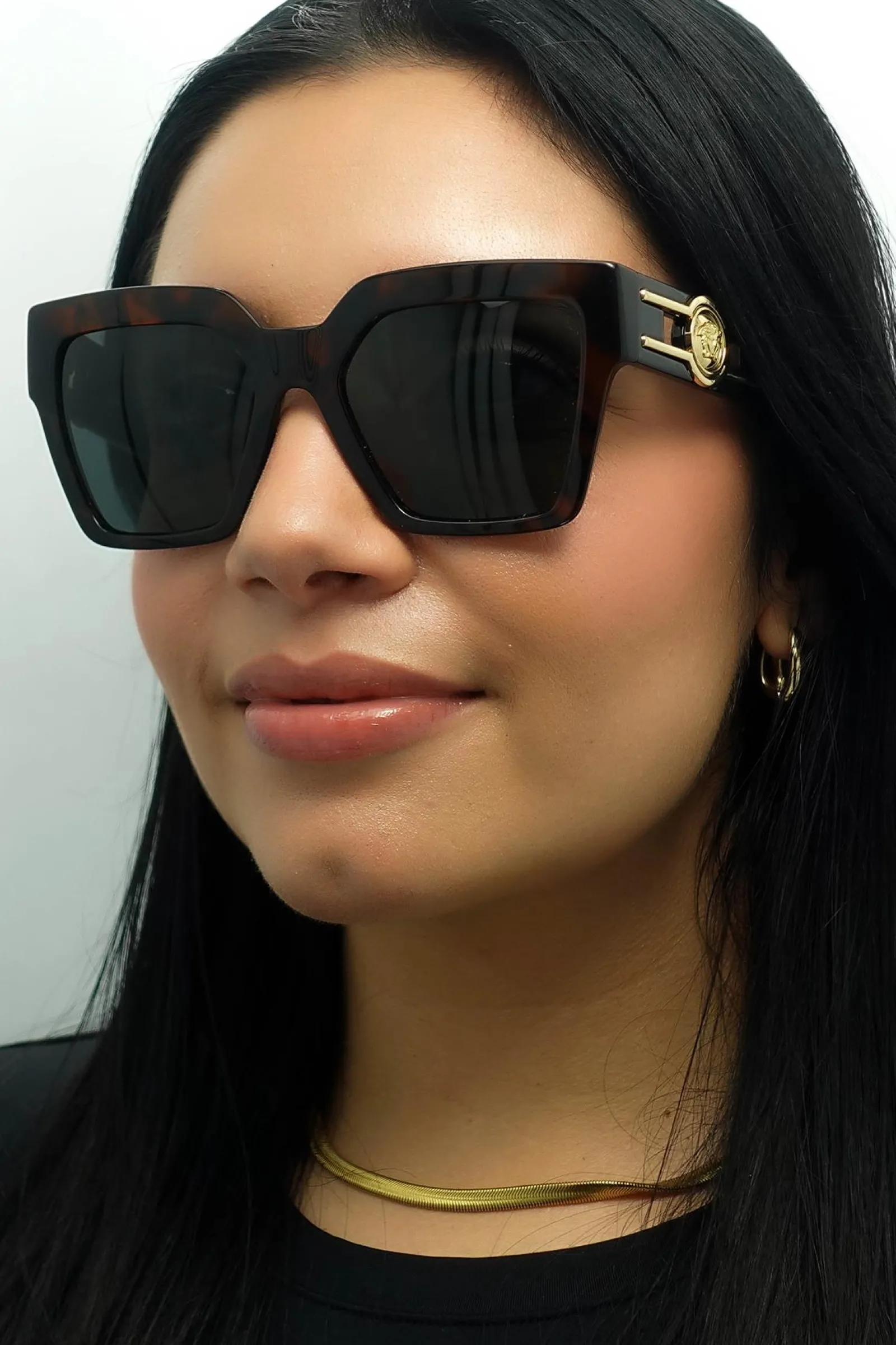 Versace Square|Versace^Sunglasses VE4458 542987 Dark Havana Dark Grey